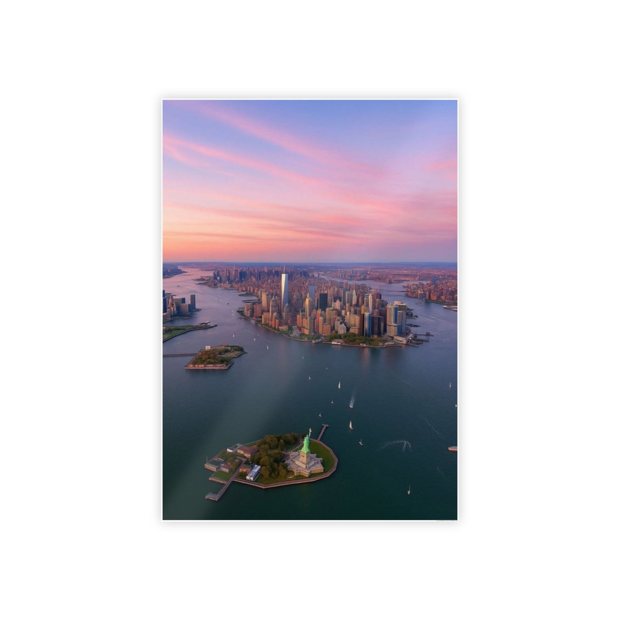 Glossy Art Poster of NYC Skyline, Wall Decor for Home, Office, New York City Gift, Landscape Print, Aesthetic Wall Art - DreamBrothers