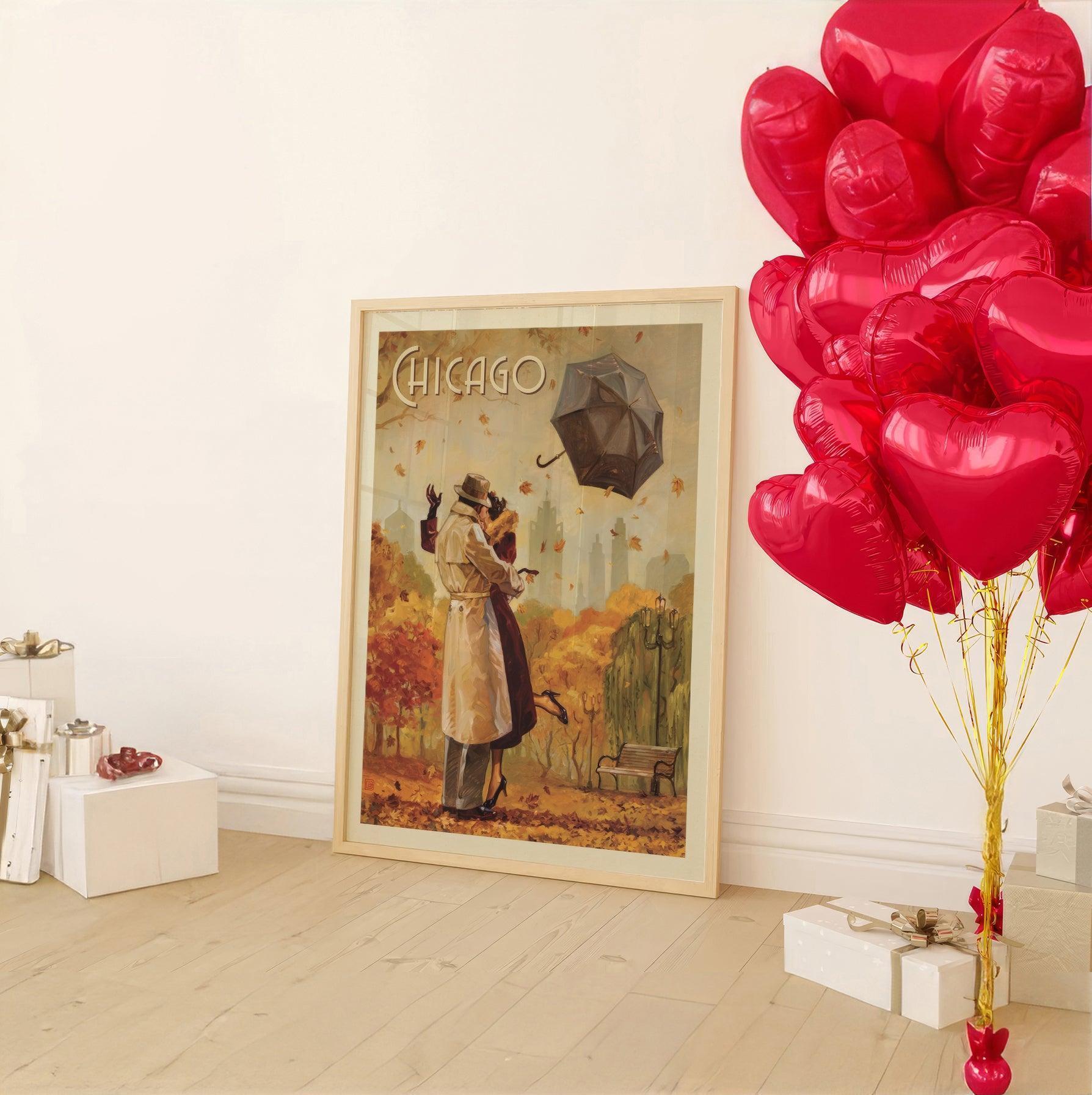 Chicago Romantic Escape – Vintage Wall Art Masterpiece | Download Istantaneo
