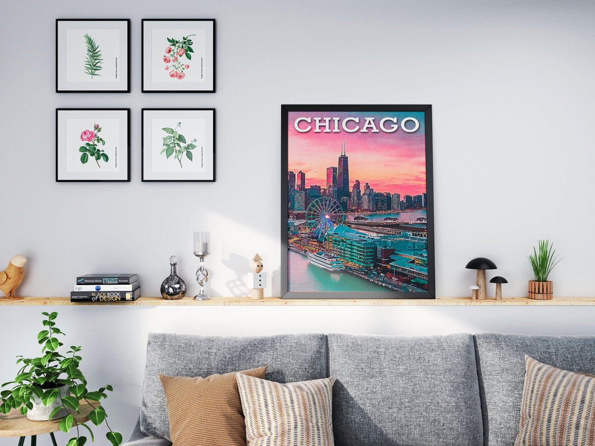 Chicago Colorful Skyline | Poster - DreamBrothers