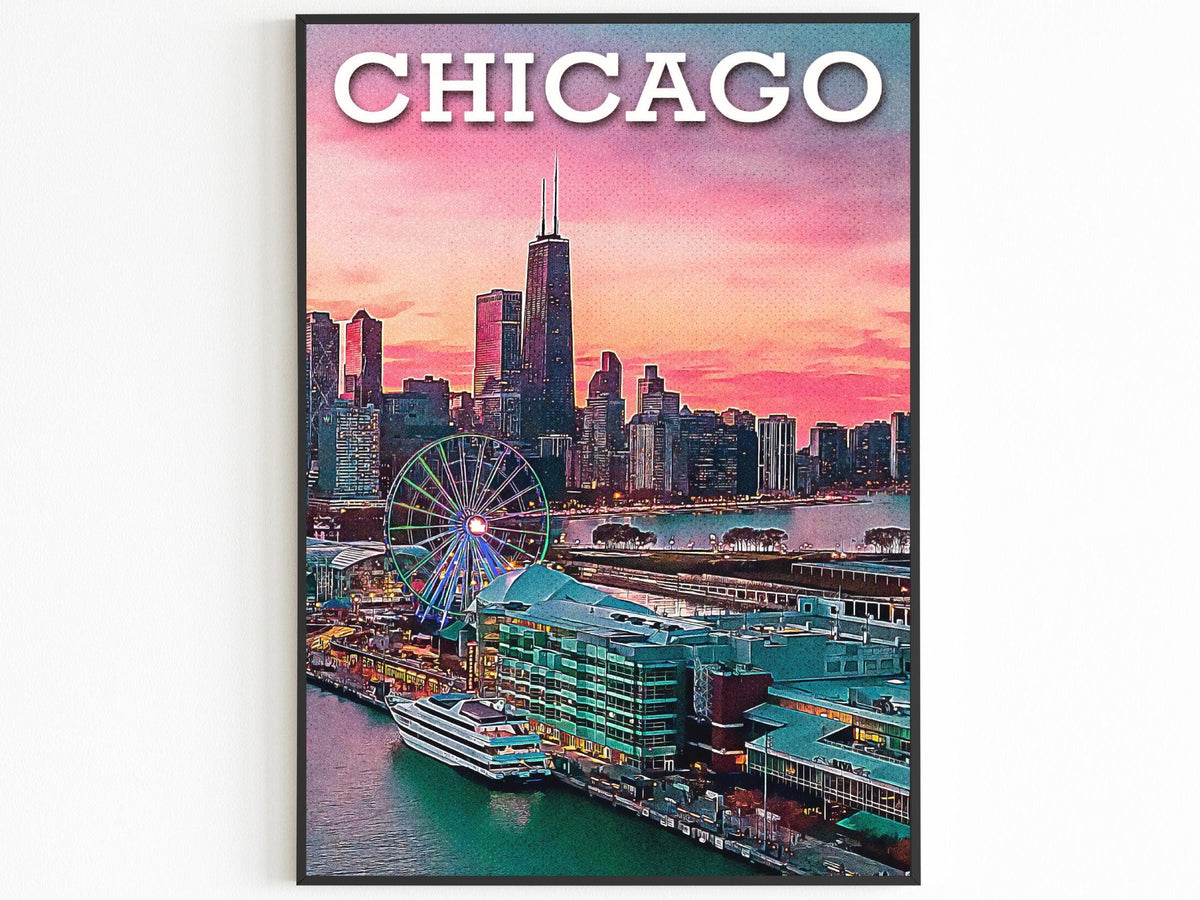 Chicago Colorful Skyline | Poster - DreamBrothers