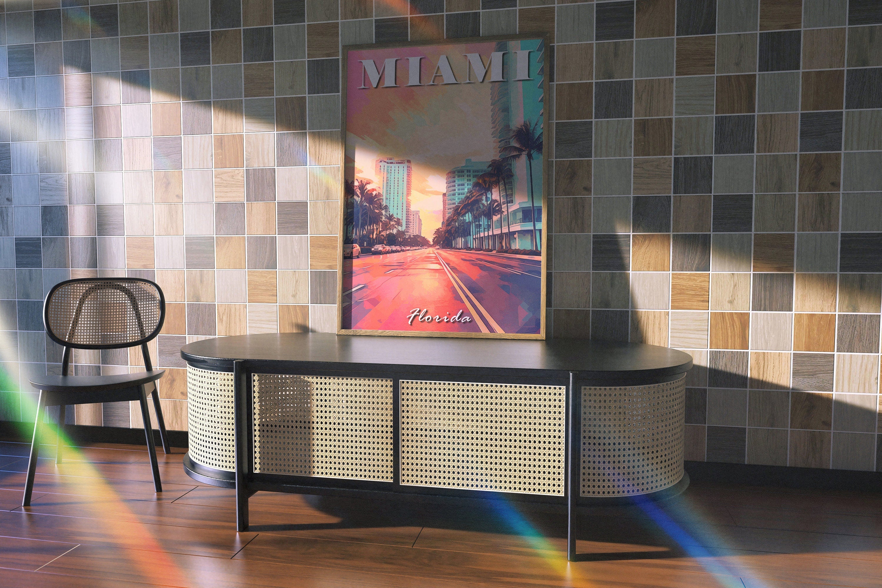 Miami Poster, Florida Colorful Print, USA Vibrant Pastel, World Travel Poster, Miami Gift, Aesthetic Retro Poster, Trendy Poster Download - DreamBrothers