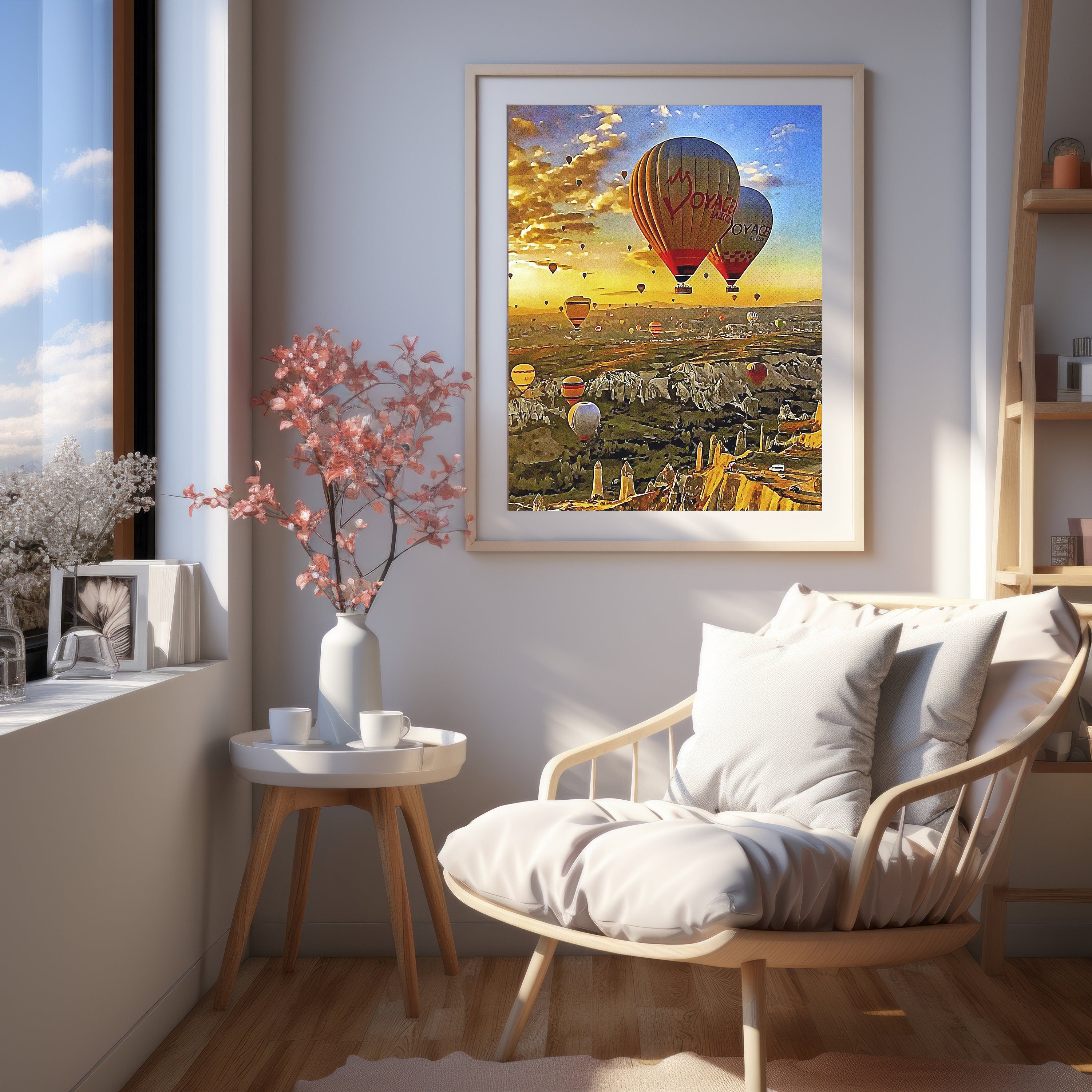 Balloon Travel Art, Set of 6 Printable Wall Art, Sky Landscape Set, Turkey Colorful, Europe Retro Prints, Aesthetic Retro Poster - DreamBrothers