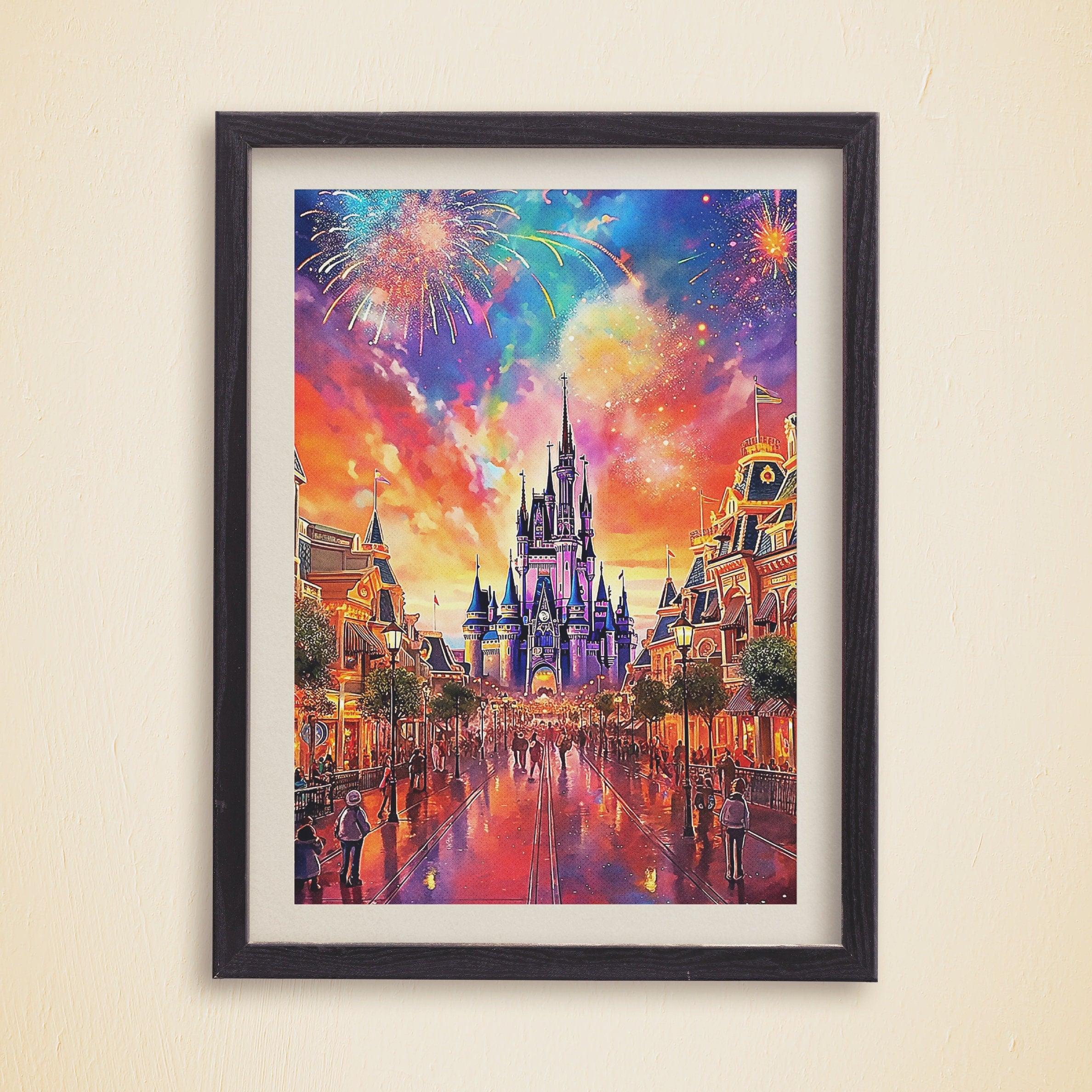 Orlando Poster, Florida Theme Park Gift, Vibrant Retro Poster, Vintage USA Travel Print, Colorful 70s Download