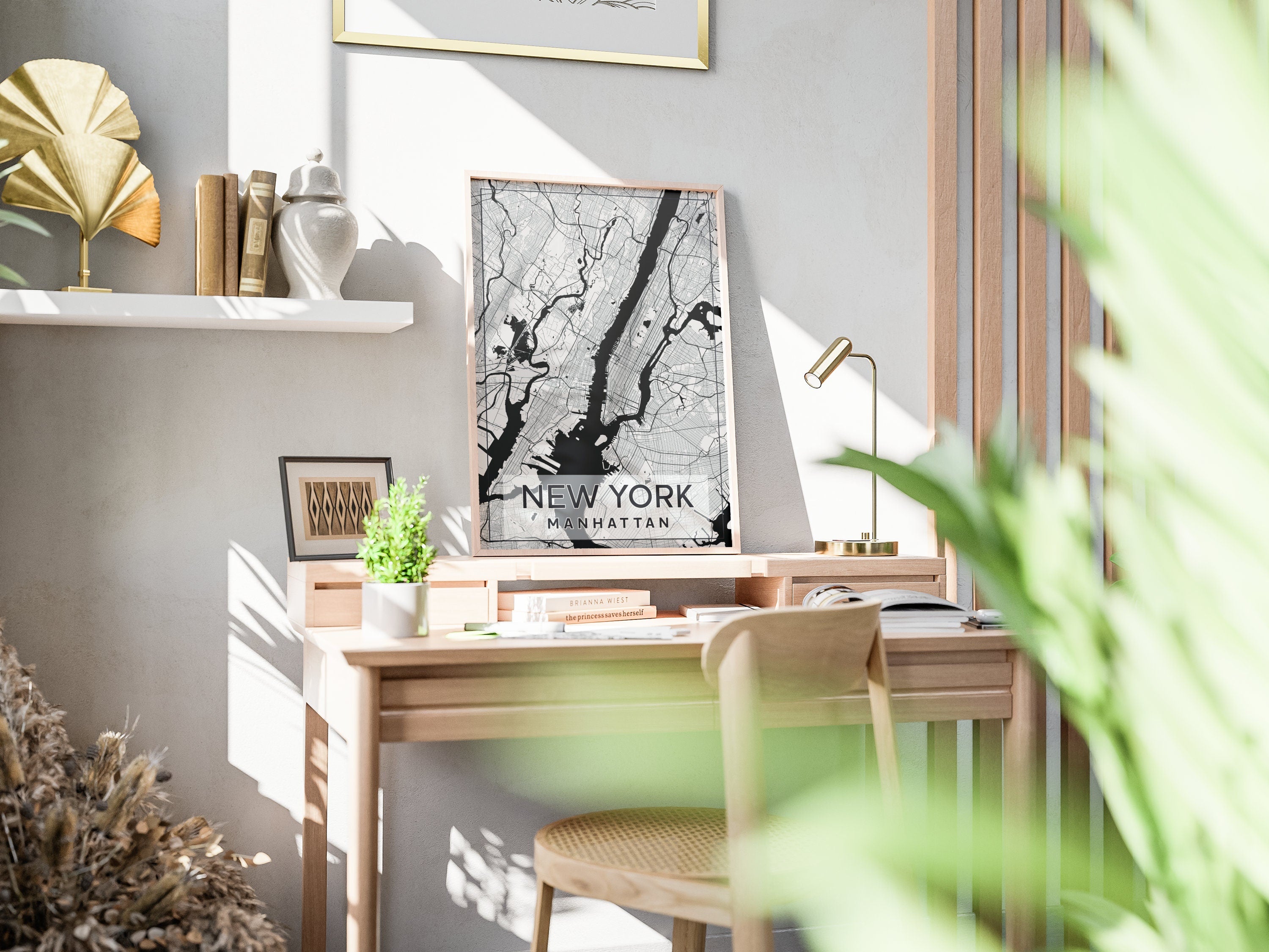 Black And White NYC Map, New York City Vintage Poster, Aesthetic Vintage Print, Black And White Printable Poster - DreamBrothers