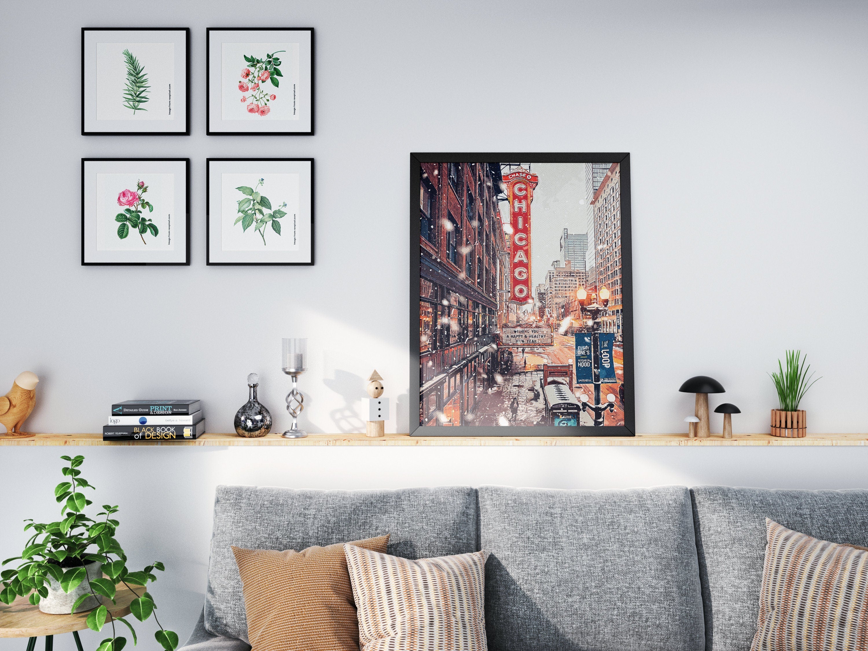Chicago Printable Poster, Snowing City, Winter Vibes, Illinois Print, USA Travel Gift, New Year Wall Art, United States Decor - DreamBrothers