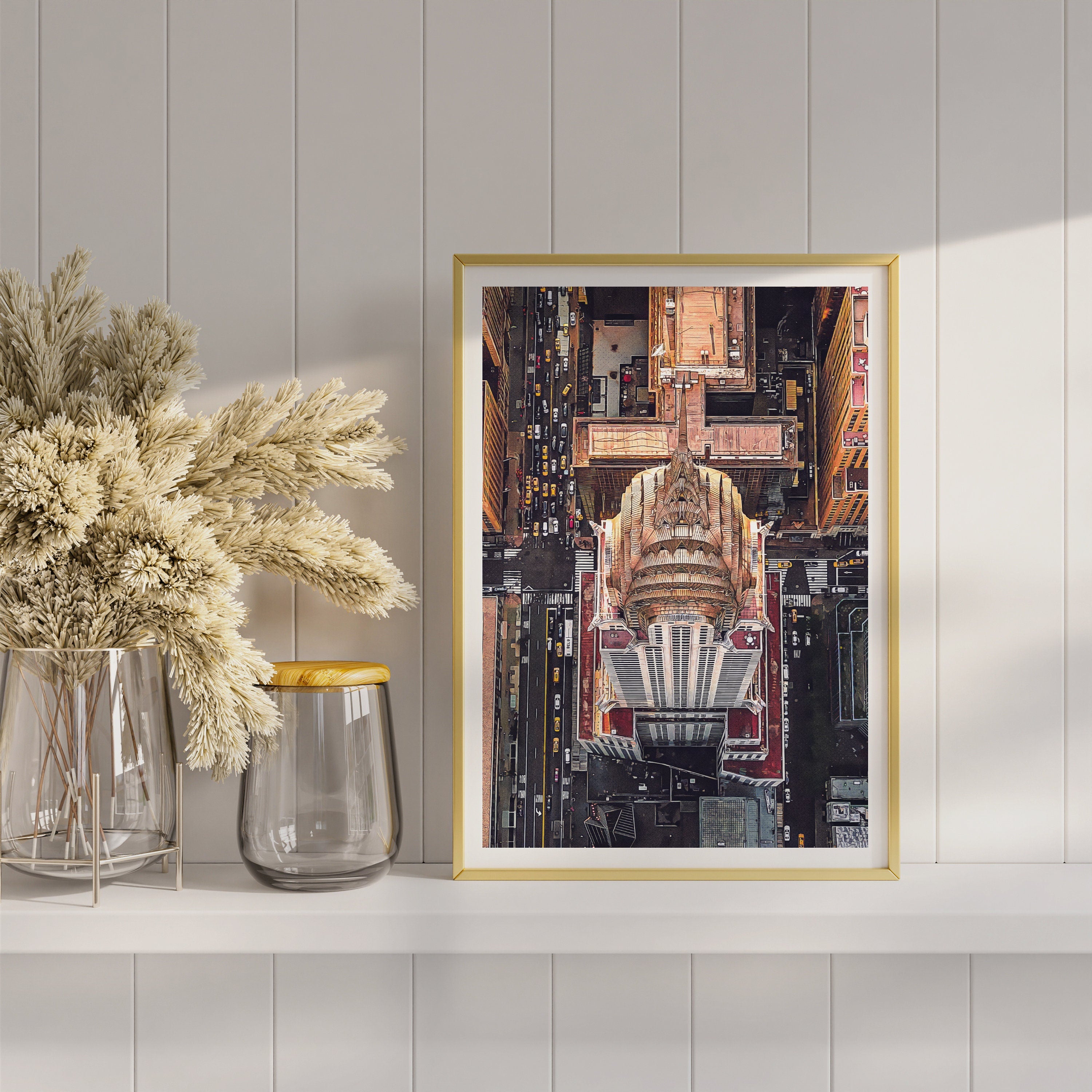 Chrysler Building Print, New York Streets, View From Above, NYC Cityscape Poster, Manhattan Gift, Home Decoration For Traveller - DreamBrothers