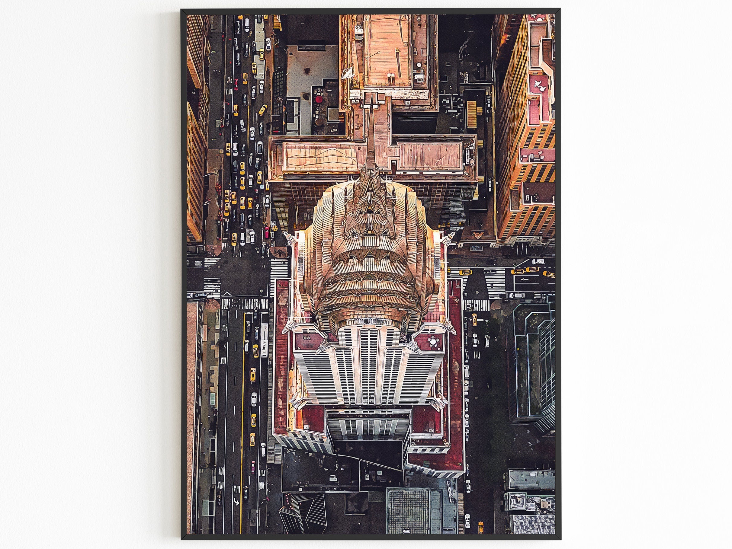 Chrysler Building Print, New York Streets, View From Above, NYC Cityscape Poster, Manhattan Gift, Home Decoration For Traveller - DreamBrothers