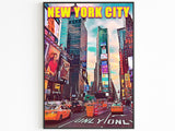 Times Square Print, Manhattan Colorful Wall Art, New York Retro Poster, NYC Movie, Vibrant USA Print, Aesthetic NY, Pop Travel Poster