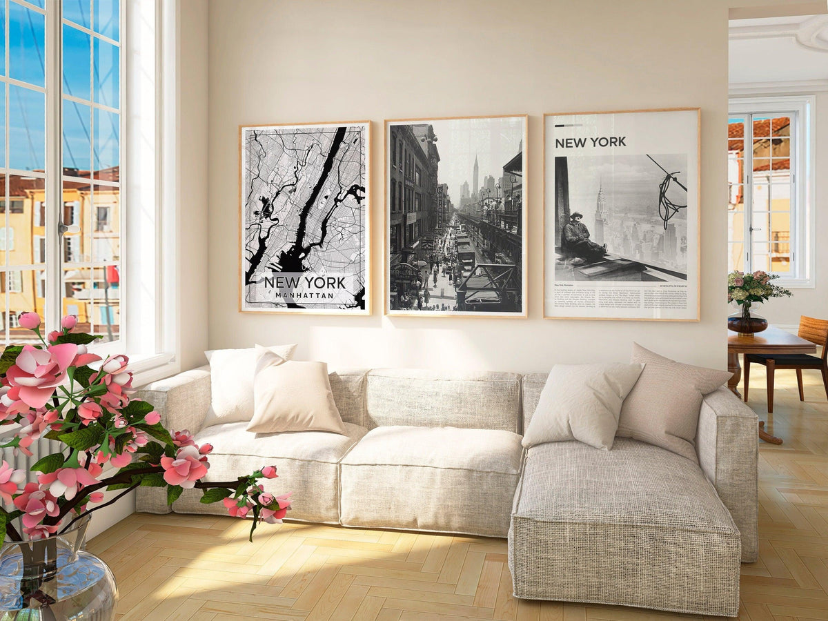 New York City Set of 3, Aesthetic Vintage Posters - DreamBrothers